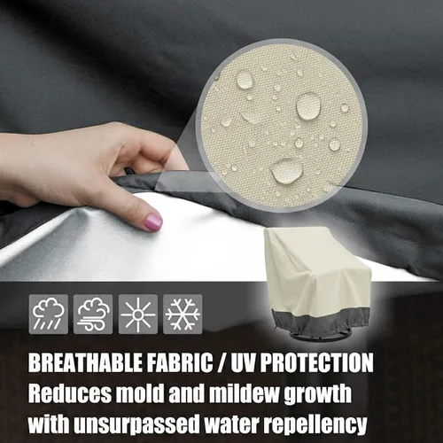 Miniatura 4 de 1 paquete de fundas resistentes para sillas de patio, tela Oxford 600D resistente a los desgarros, 314.961 in, impermeables, resistentes a los rayos