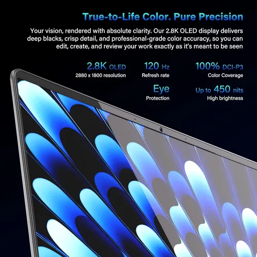 Miniatura 4 de GEEKOM GeekBook X14 Pro Laptop, 2.2lbs Ultra Thin 14" 2.8K OLED Laptop Computer, Ultra 5 125H, 32GB LPDDR5x 7500MHz RAM 1TB SSD, Up to 16 Hour, 2X