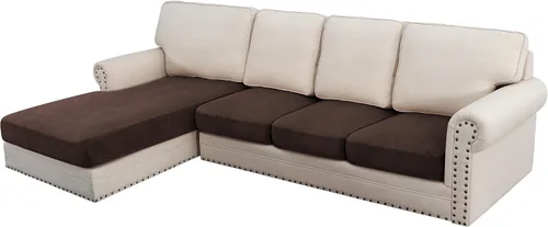 Miniatura 148 de H.VERSAILTEX - Funda de terciopelo elástica y afelpada para protección de cojines de sofá biplaza, silla o sofá, 2 piezas, tamaño grande, color gris