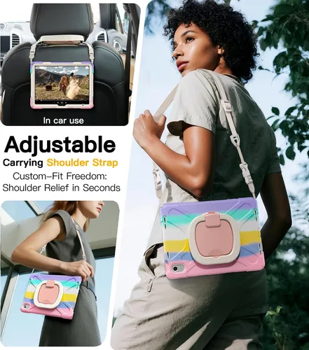 Miniatura 5 de BRAECN Funda para iPad (A16) de 11ª/10ª generación de 11 pulgadas/10.9 pulgadas 2025/2022, funda de silicona resistente con protector de pantalla