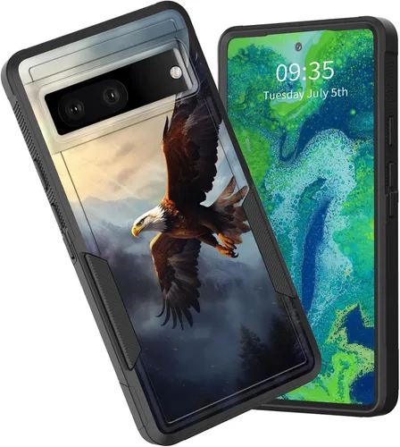 Miniatura 45 de Funda para Pixel 6A, funda híbrida de doble capa resistente a prueba de golpes de policarbonato duro de silicona suave TPU para Google Pixel 6A