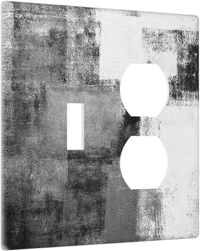 Miniatura 70 de Placa Decorativa de Pared Beige Boho de Mediados de Siglo Sol Abstracto 1-Gang Retro Años 70 Arte Geométrico Moderno con Arco Eléctrico Interruptor