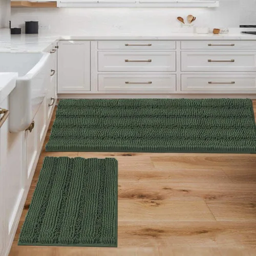 Miniatura 97 de H.VERSAILTEX - Alfombras de baño, juego de 2 piezas, alfombra de contorno para baño, juego de alfombras para inodoro, alfombra antideslizante