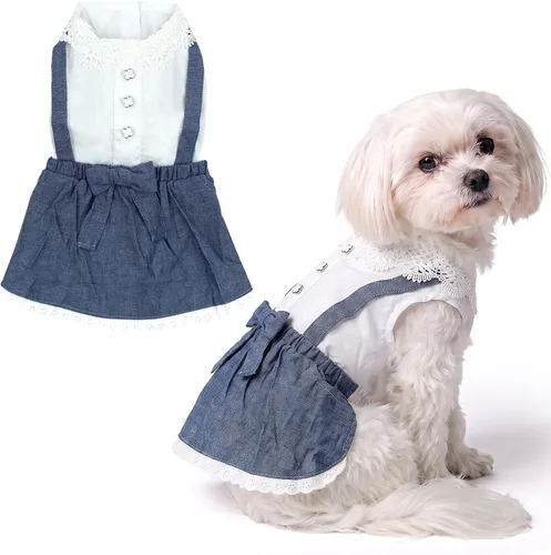 Miniatura 101 de Parisian Pet Chambray - Vestido para perro - Ligero sin mangas para perro, niña, talla XS Chambray en general