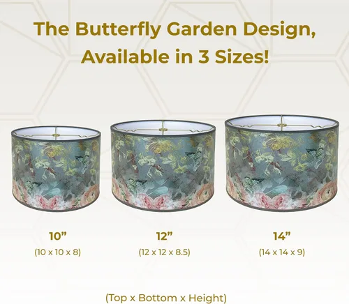 Miniatura 4 de Royal Designs, Inc. Sombra decorativa de tambor hecha a mano, hecha en Estados Unidos, 10 pulgadas, HBC-8073-10-2, jardín de mariposas - 2