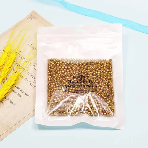 Miniatura 4 de Bala&Fillic Cuentas de color dorado de 0.157 pulgadas (0.157 in), aproximadamente 1200 piezas/3.53 oz en bolsa, 6/0 cuentas de vidrio para hacer