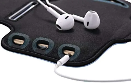 Miniatura 5 de MMOBIEL - Brazalete deportivo elástico con soporte para llaves, tira reflectante y cubierta para pantalla táctil, se adapta a teléfonos de hasta 7.1