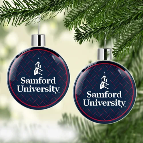 Miniatura 2 de Samford University - Adorno redondo y plano para árbol de Navidad, decoración para fiesta de árbol, hogar, vacaciones (Samford University 8)
