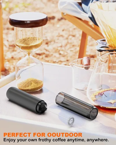 Miniatura 6 de Espumador de leche recargable con cubierta, fácil de llevar, mezclador de bebidas de mano, varita espumadora eléctrica para café, café con leche