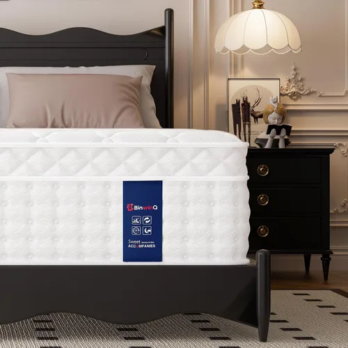 Miniatura 9 de Colchón híbrido individual XL de 12 pulgadas en una caja, colchón de felpa con espuma viscoelástica de gel y resortes embolsados individualmente