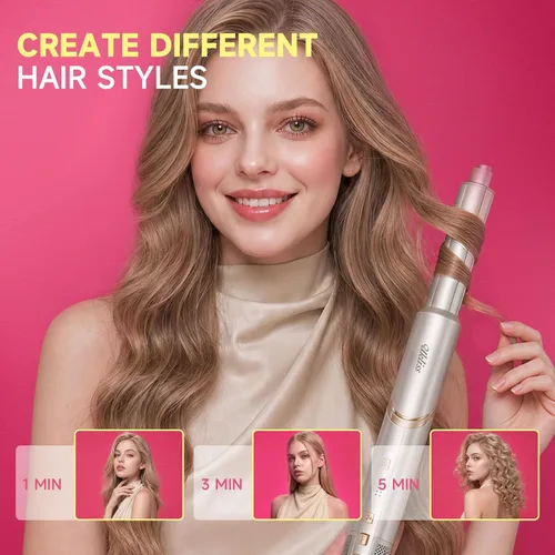 Miniatura 3 de UKLISS Estilizador de aire y sistema de secado de alta velocidad 8 en 1, multiestilizador de cabello plegable de 110,000 RPM con rizador