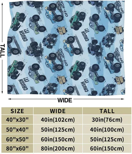 Miniatura 2 de Perinsto Manta de Monster Trucks, ultra suave y cálida para todas las estaciones, manta decorativa de forro polar para niños, regalos para niños