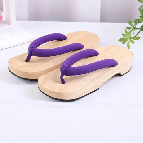 Miniatura 4 de Meaniny Zuecos de madera para mujer, estilo Kamado Kochou para cosplay, pantuflas Geta japonesas