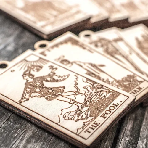 Miniatura 4 de Ornament - Tarot Deck - Set of 78 - Raw Wood 2x3in