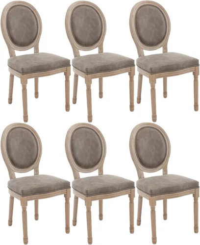 Miniatura 29 de Kmax Sillas de comedor estilo granja, patas de madera marrón, elegantes sillas de cocina copetudas, sillas de dormitorio francesas desgastadas