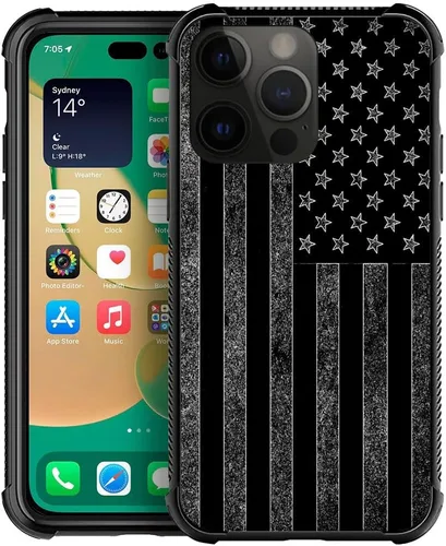Miniatura 58 de ZHEGAILIAN Funda compatible con iPhone 14, funda de munición AK 47, parte trasera de vidrio templado+funda protectora de TPU de silicona suave