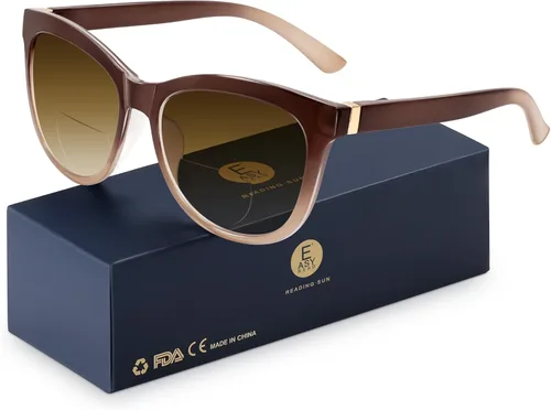 Miniatura 12 de EASY READ Gafas de lectura bifocales para mujeres, lentes de sol de moda con protección UV400 (Graduación 2.50, Demi)