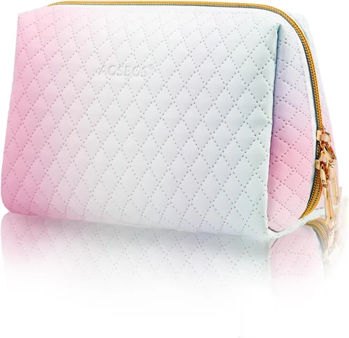 Miniatura 12 de Aosbos Bolsa de Cosméticos Neceser de Maquillaje para Mujeres, Bolsa de Cosméticos Impermeable para Viaje, Bolsa de Maquillaje para Bolso, Azul Azul