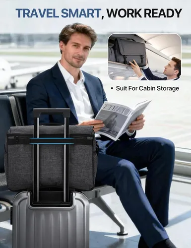 Miniatura 5 de Bolsa de mensajero para hombre, ligera, resistente al agua, 15.6 pulgadas, bolsa para laptop, bolsa de hombro para oficina de negocios Bolsa
