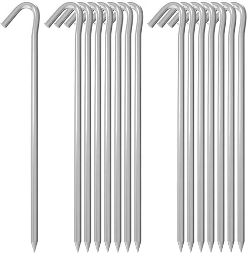 MySit Estacas de tienda de campaña de 9 pulgadas, estacas inflables de metal, 15 unidades, estacas de metal galvanizado de alta resistencia, estacas