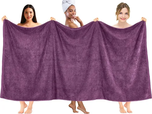Miniatura 224 de DAN RIVER Paquete de 2 sábanas de baño de 35x70 pulgadas, sábanas de baño jumbo acanaladas para adultos, toallas grandes gruesas y absorbentes