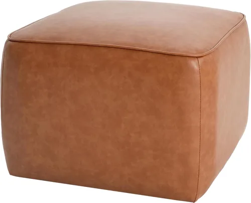 Miniatura 5 de Christopher Knight Home Ellis - Puf otomano de piel sintética, reposapiés cuadrado de poliuretano, para sala de estar, sofá, asiento extra, mesa