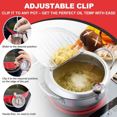 Miniatura 3 de Termómetro de caramelo que brilla en la oscuridad, impermeable, IP67-9 pulgadas, para freír y dulces con clip para olla, alto calor, impermeable