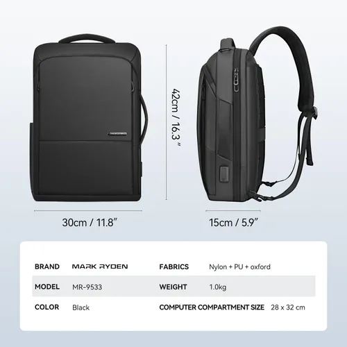 Miniatura 6 de Mochila para pequeñas empresas, inteligente 3 en 1 para laptop para hombres y mujeres, se adapta a laptop 15.6 con puerto USB, bolsa de viaje
