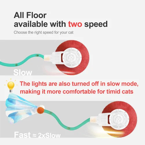 Miniatura 3 de Jkanti Juguetes Interactivos para Gatos de Interior, Pelota de Gato Ágil en Movimiento de 3ra Generación con Cola de Malla Elástica, Juguetes Verde