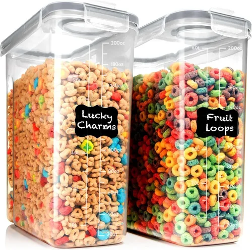 Miniatura 10 de Shazo Paquete de 2 (6.3L / 213OZ) Recipientes Herméticos EXTRA Grandes para Almacenamiento de Alimentos de Cereales para Almacenamiento de Alimentos