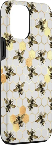 Miniatura 3 de iPhone 12 Pro Max Bumble Bee - Honeycomb Apicultor amarillo Abeja patrón caso