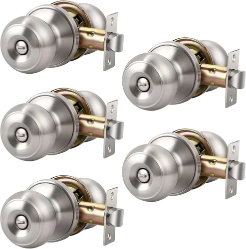 Miniatura 43 de KNOBWELL Pomos de puerta de privacidad, pomo de puerta de cama y baño con cerradura, pomos de puerta de bronce aceitado interior, pomo de puerta
