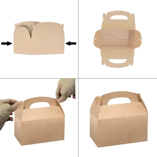 Miniatura 4 de Xxcxpark 24 cajas de regalo de papel kraft marrón de 6.25 x 3.5 x 3.5 pulgadas, caja de embalaje decorativa de regalo con tapa para manualidades