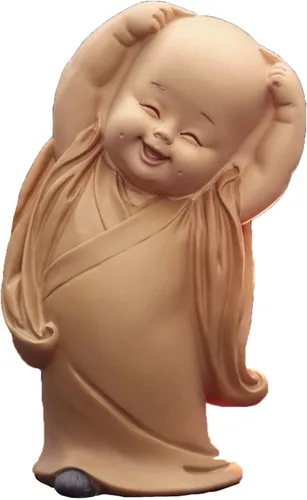 Miniatura 23 de Estatuilla de monje para decoración del hogar, estatua de Buda, figura de monje zen, lindo adorno de resina, mobiliario decorativo, arte chino