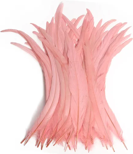 Miniatura 8 de THARAHT 50 piezas de plumas de cola de gallo, naturales, de 12 a 14 pulgadas (30-35 cm) para manualidades, bodas, atado de moscas, plumas para Rosa