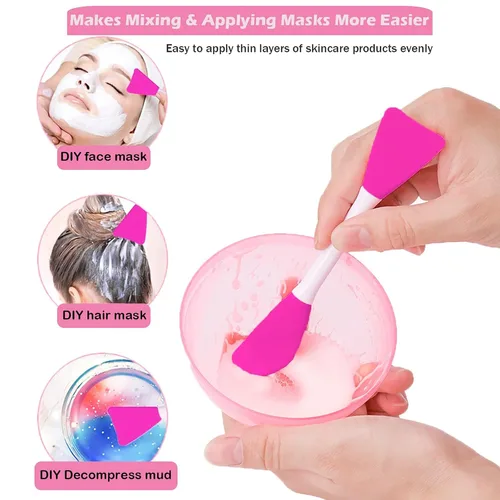 Miniatura 4 de RamPula Cepillo de silicona para máscara facial, cepillo aplicador de máscara de barro facial flexible para aplicar máscara facial, máscara