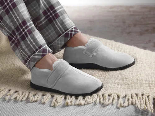 Miniatura 3 de Zapatillas de casa con forro polar de espuma viscoelástica para hombres mayores