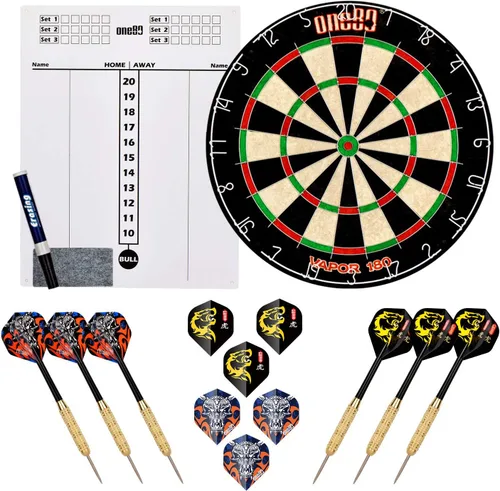 Miniatura 9 de ONE80 Vapor 180 Dardos de cerdas sin grapas Bullseye Steeltip Dardos Extra Vuelos