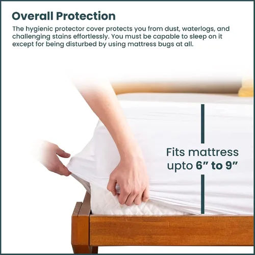 Miniatura 7 de Greaton, Funda protectora de colchón ultra suave con cremallera, impermeable, transpirable y silenciosa, se adapta a colchones de 6 a 9 pulgadas