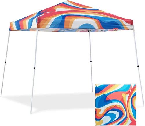 Miniatura 45 de Eagle Peak - Pérgola plegable (10.0 x 10.0 pies), patas inclinadas, de tela, para exteriores, fácil de montar, Negro