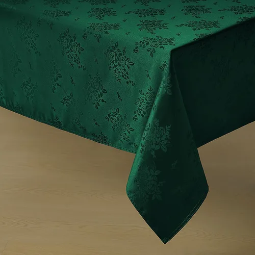 Miniatura 12 de Romanstile Mantel rectangular de jacquard, resistente al agua, elegante, con patrón floral de rosa damasco, mantel decorativo de poliéster lavable