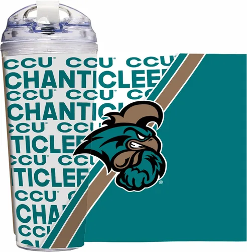 Miniatura 12 de Rico Industries Taza acrílica NCAA estándar de 24 onzas con tapa con bisagra, taza de doble pared oficialmente licenciada con pajita