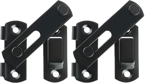 Miniatura 11 de Alise Cerradura de pestillo abatible de 4 pulgadas, Cerradura de seguridad para puerta para cerca de granja de madera, puertas francesas correderas