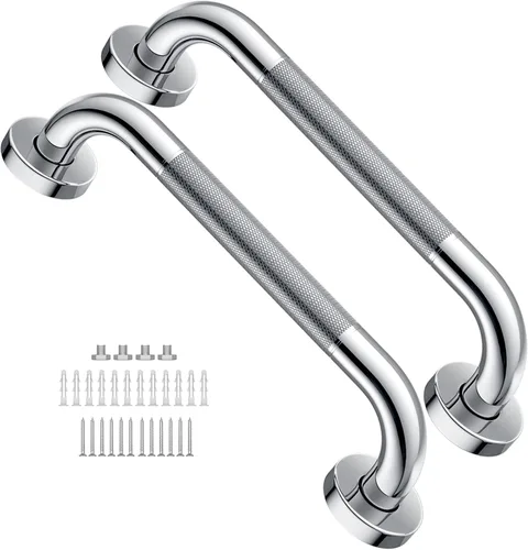 Miniatura 12 de Barra de agarre antideslizante de 12 pulgadas para ducha, Munzong, barra de baño de acero inoxidable, barra de equilibrio de baño satinada