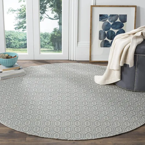 Miniatura 16 de SAFAVIEH Colección Montauk - Alfombra decorativa de 3 x 5 pies, color marfil y azul marino, tejido plano bohemio hecho a mano, de algodón, ideal