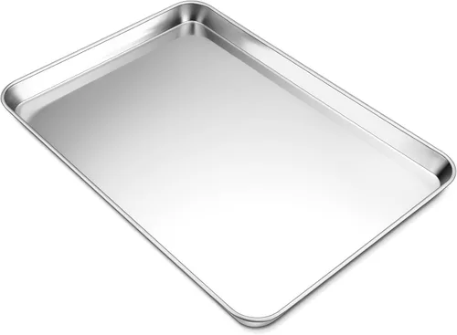 Miniatura 15 de P&P CHEF Bandeja para hornear galletas de 9 pulgadas, bandeja de acero inoxidable para cocina, utensilios para horno para múltiples usos, aspecto