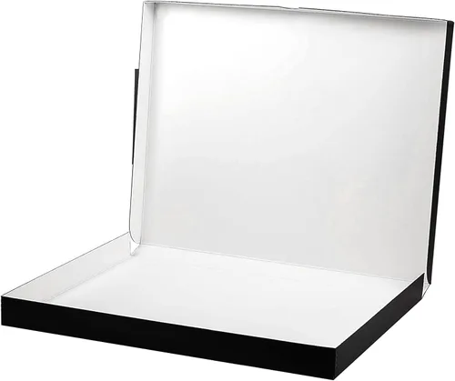 Miniatura 2 de Lineco 16x20 Caja de almacenamiento tipo folio negra con tapa, 1.75" de profundidad. Sin ácidos con borde de metal. Preserva la longevidad