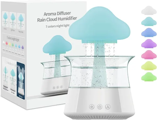 Miniatura 9 de Humidificador de Gota de Agua de Lluvia - Lámpara en Forma de Nube de Hongos, Difusores de Aceite Esencial, Difusores de Aromaterapia de Ruido Grano