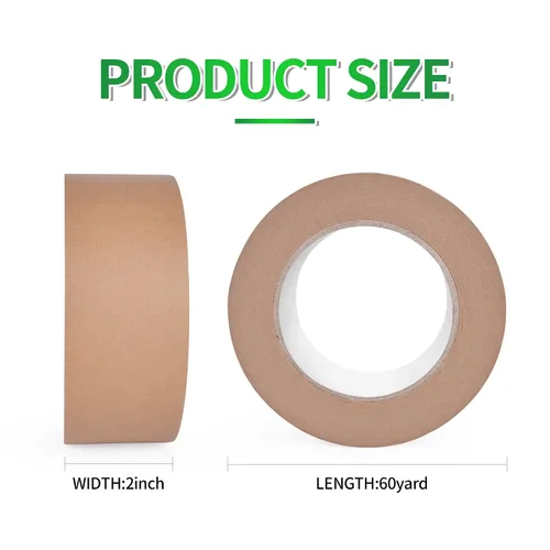 Miniatura 8 de TAPEBEAR Cinta de papel kraft ecológica, cinta de papel kraft biodegradable, cinta de embalaje writable reciclable, superficie sin revestimiento