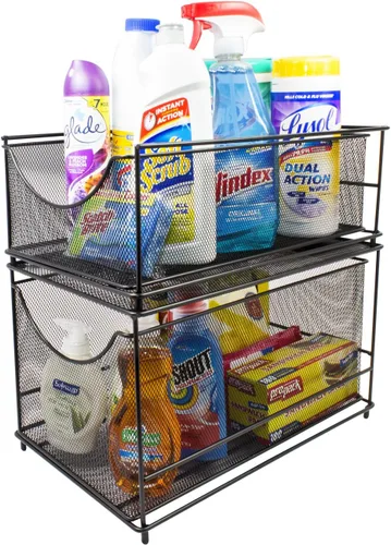 Miniatura 10 de Sorbus gavetas organizadoras de almacenamiento de malla plateada con gavetas extraíbles, ideal para cubierta, gabinete, despensa, para colocar bajo